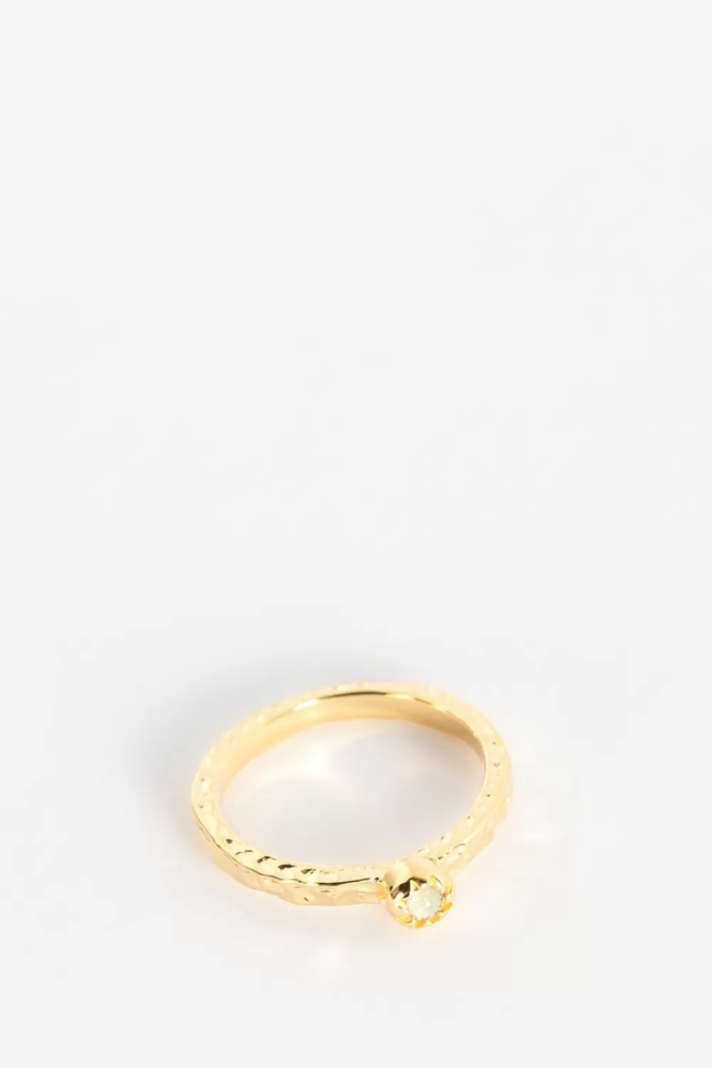 Dames A Brend Sieraden> Gold Plated Ring Met Goudkleurige Rutile Steen Rozi