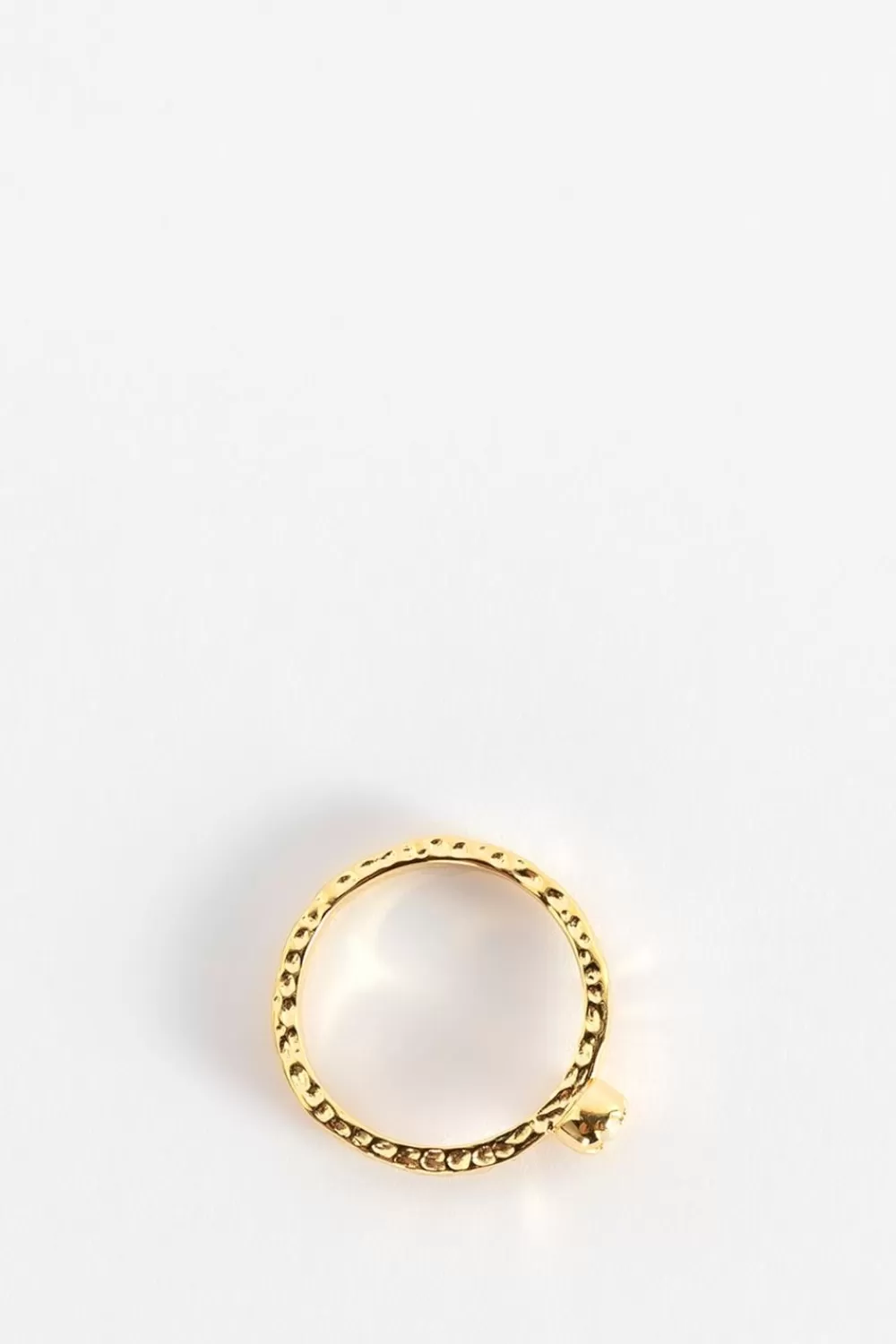 Dames A Brend Sieraden> Gold Plated Ring Met Goudkleurige Rutile Steen Rozi