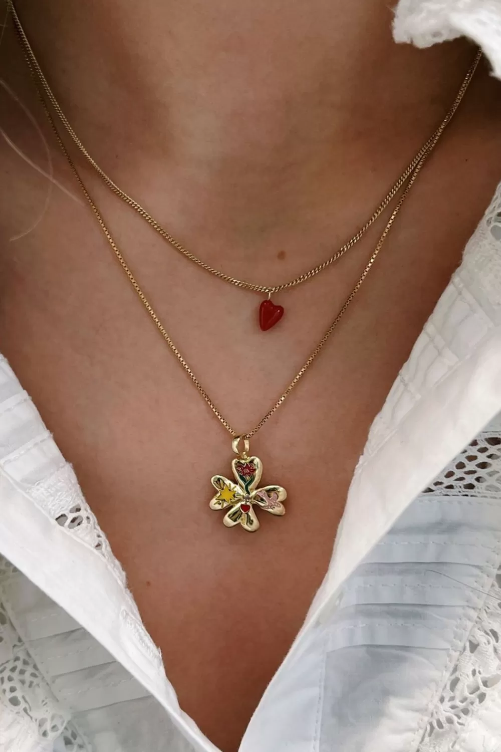 Dames Anna Nina Sieraden>Anna+Nina Gold Plated Heart Beat Ketting