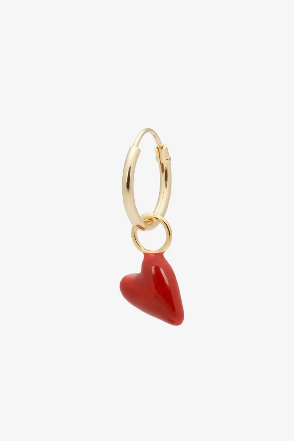 Dames Anna Nina Sieraden>Anna+Nina Gold Plated Single Heart Beat Oorbel