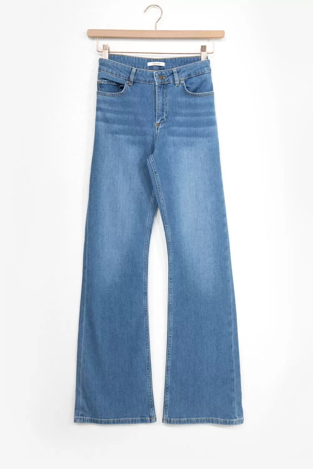 Dames Sissy-Boy Broeken>Baltimore Washed Blue Mid Waist Bootcut Jeans