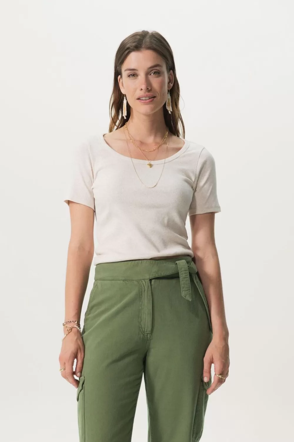 Dames Sissy-Boy T-Shirts En Tops>Basic Stretch Rib T-Shirt