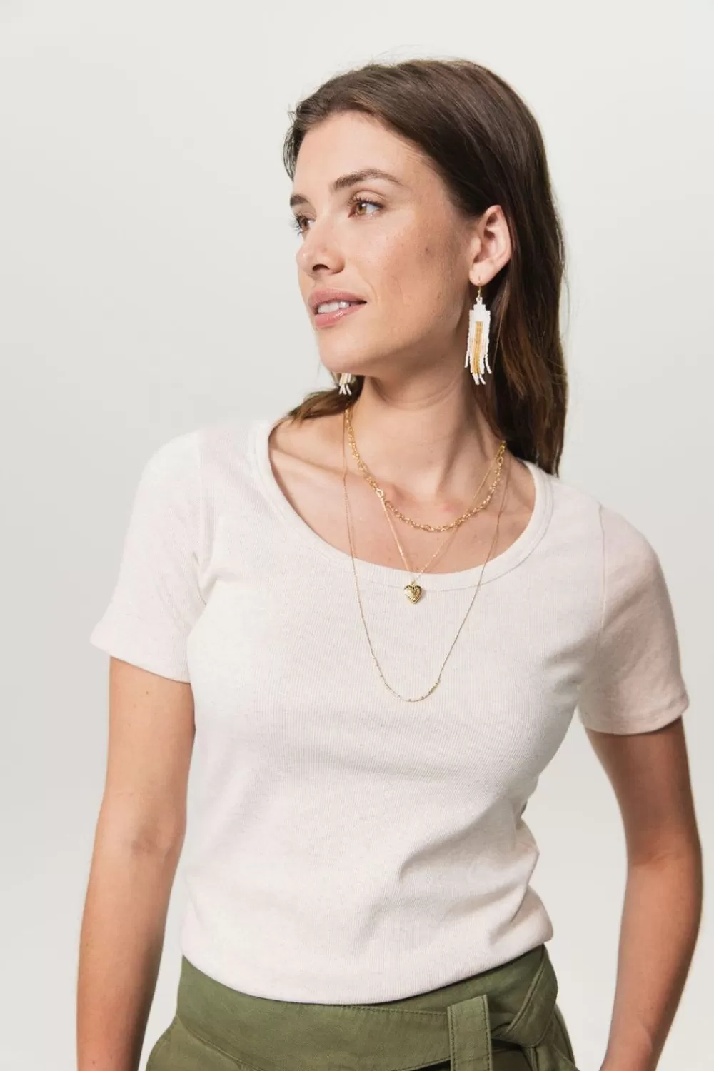 Dames Sissy-Boy T-Shirts En Tops>Basic Stretch Rib T-Shirt