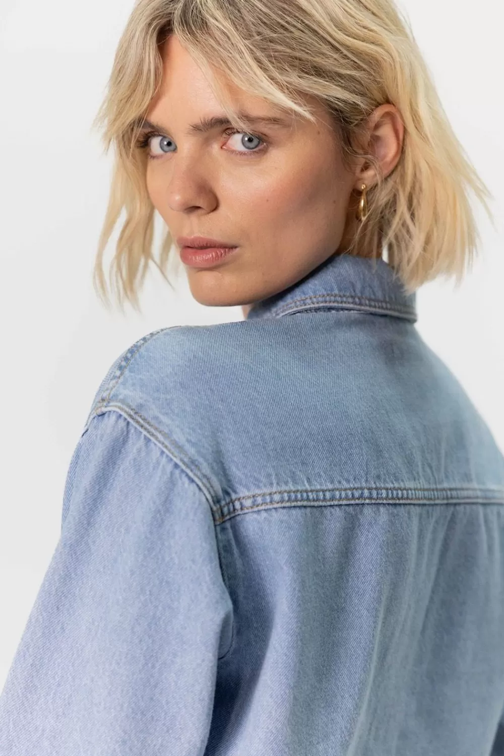 Dames Sissy-Boy Blazers, Jasjes & Gilets>Blauw Cropped Denim Jasje