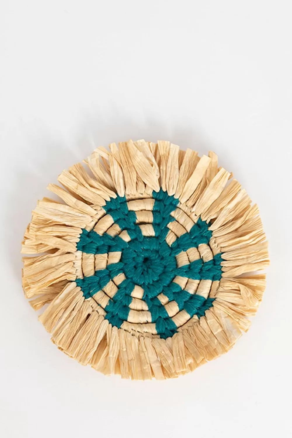 Sissy-Boy Keukengerei>Blauw Gestreepte Raffia Glasonderzetter Met Ruffles
