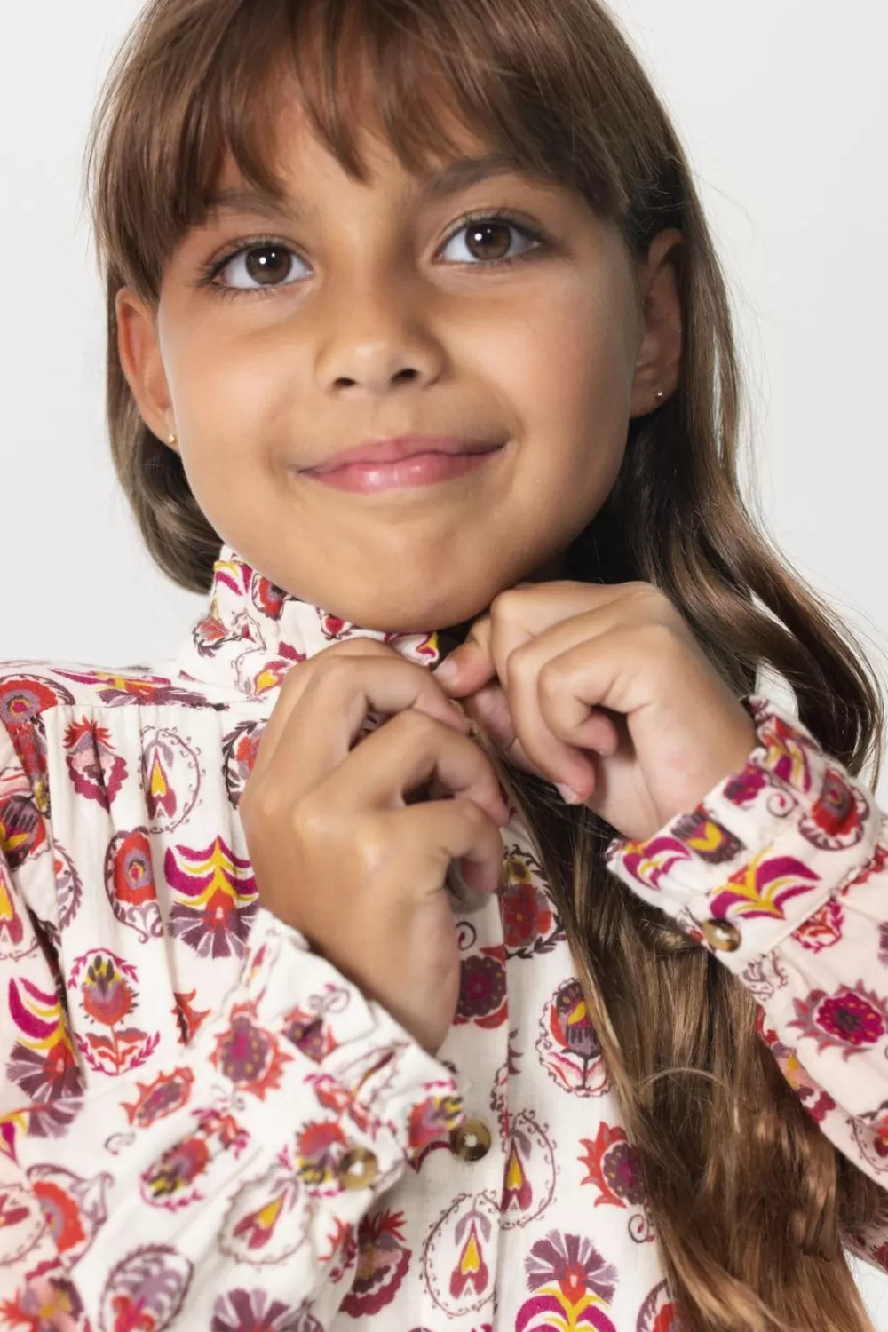 Kids Sissy-Boy Blouses>Blouse Met Print En Ruffles