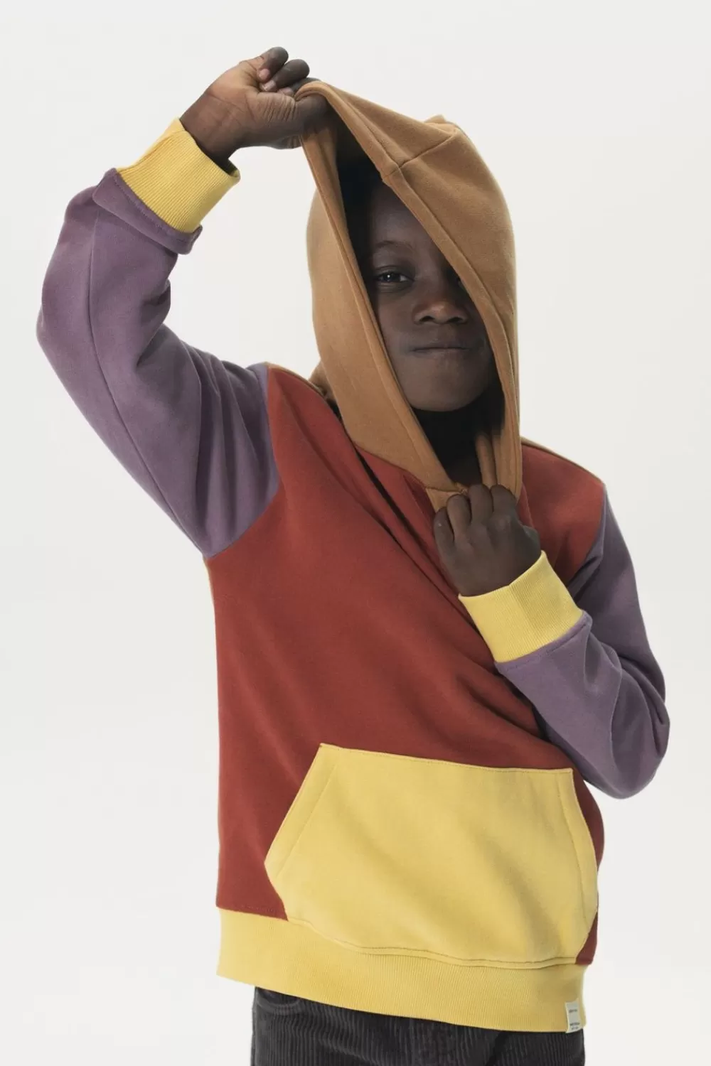Kids Sissy-Boy Truien En Vesten>Bordeauxrode Colourblock Oversized Hoodie