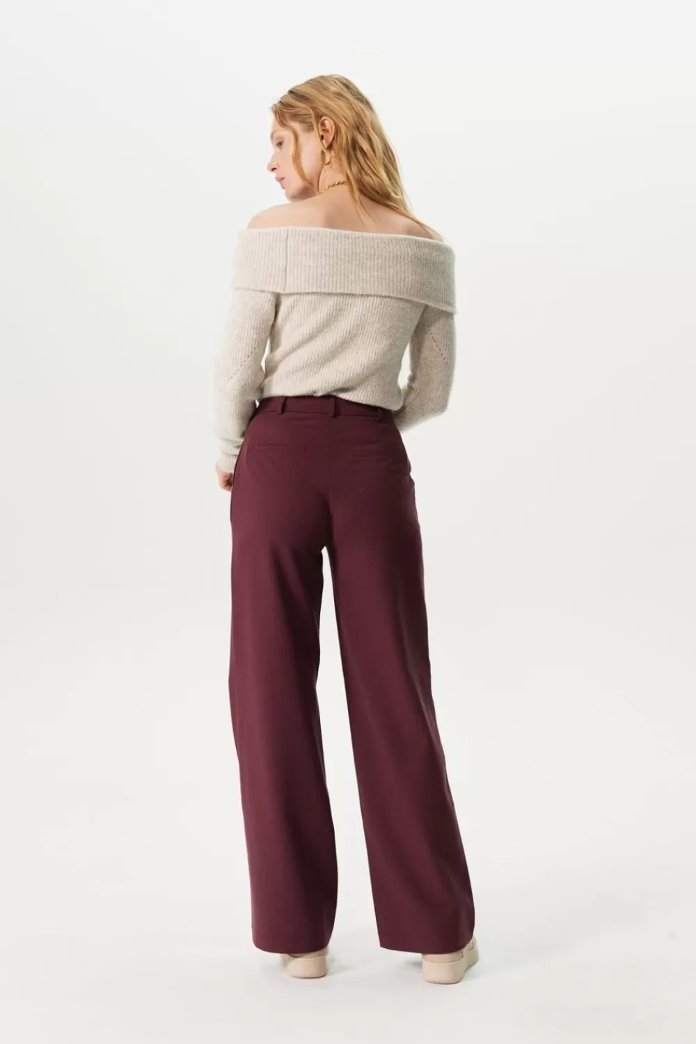 Dames Sissy-Boy Broeken>Bordeauxrode Wide Leg Pantalon