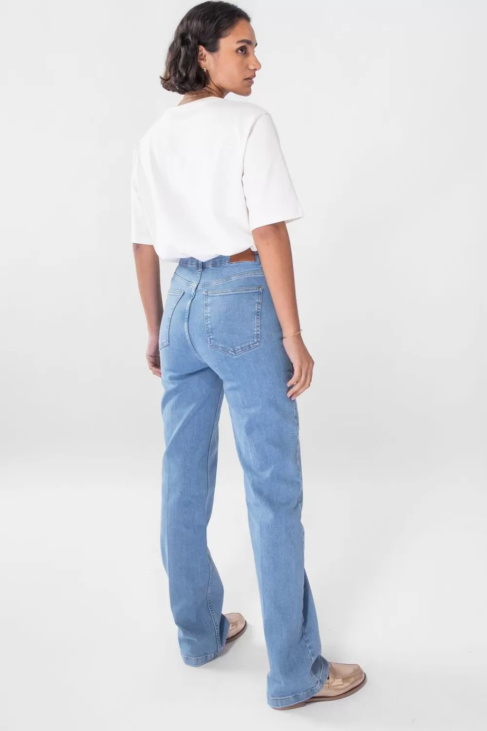 Dames Sissy-Boy Broeken>Brally Blue High Waist Wide Leg Jeans