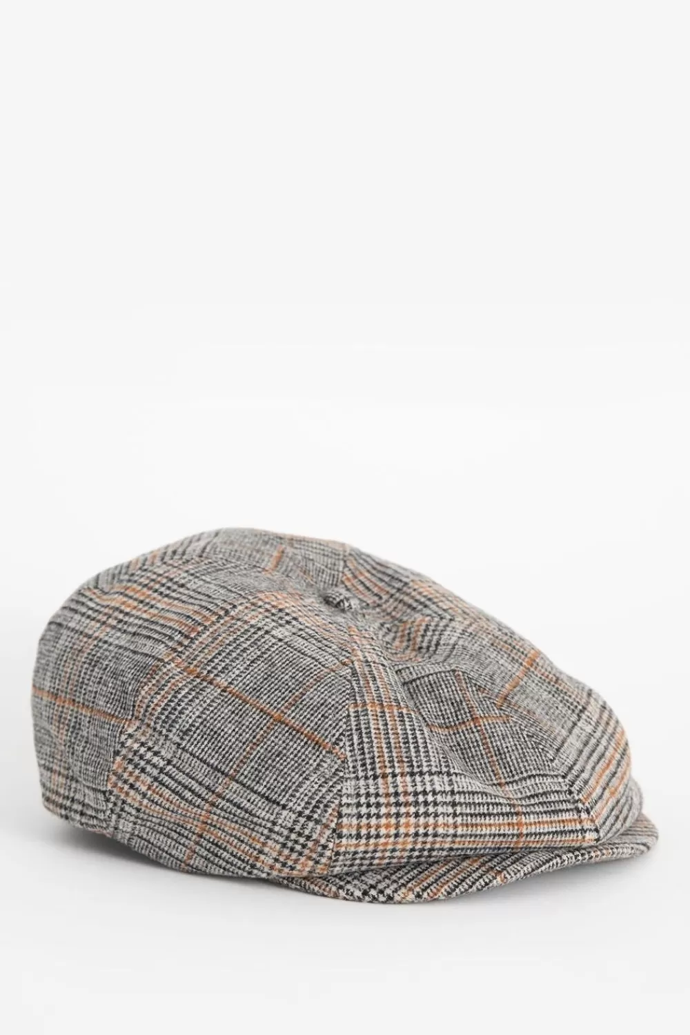 Heren Brixton Hoeden En Petten> Bruine Geruite Hooligan Snap Cap