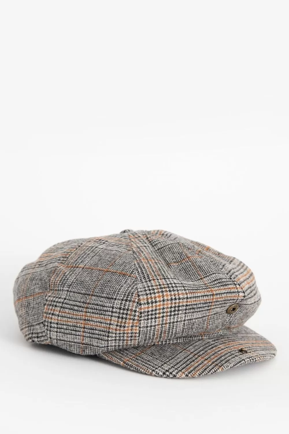 Heren Brixton Hoeden En Petten> Bruine Geruite Hooligan Snap Cap