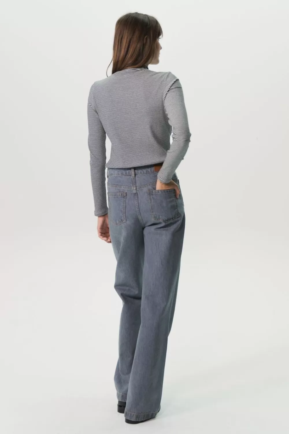 Dames Sissy-Boy Broeken>Brovary Grijze High Waist Wide Leg Jeans
