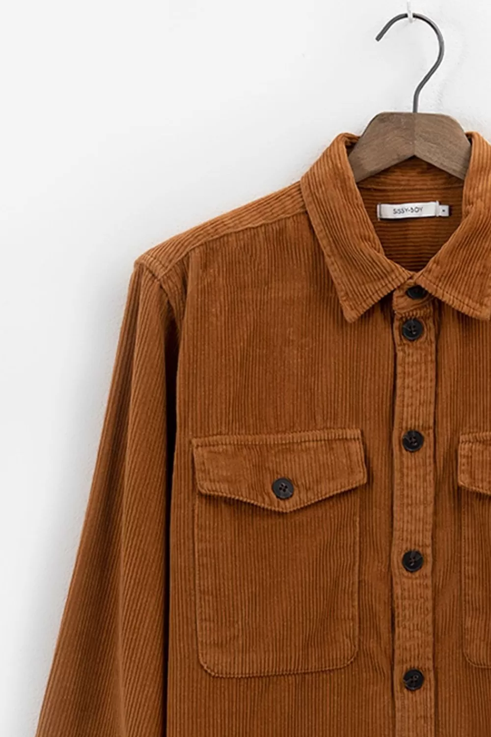 Heren Sissy-Boy Overhemden>Bruin Corduroy Overshirt