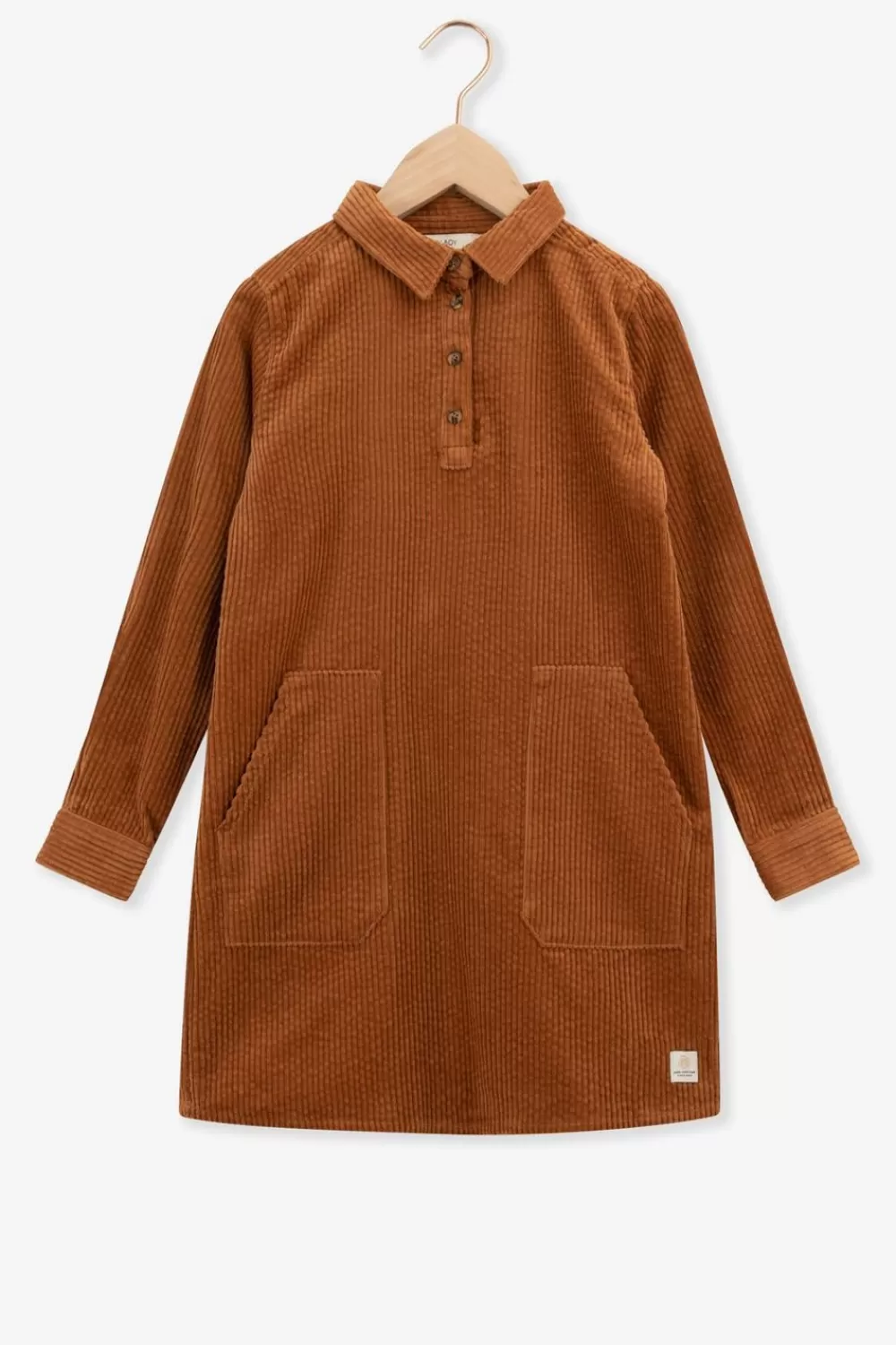 Kids Sissy-Boy Jurken>Bruine Corduroy Jurk