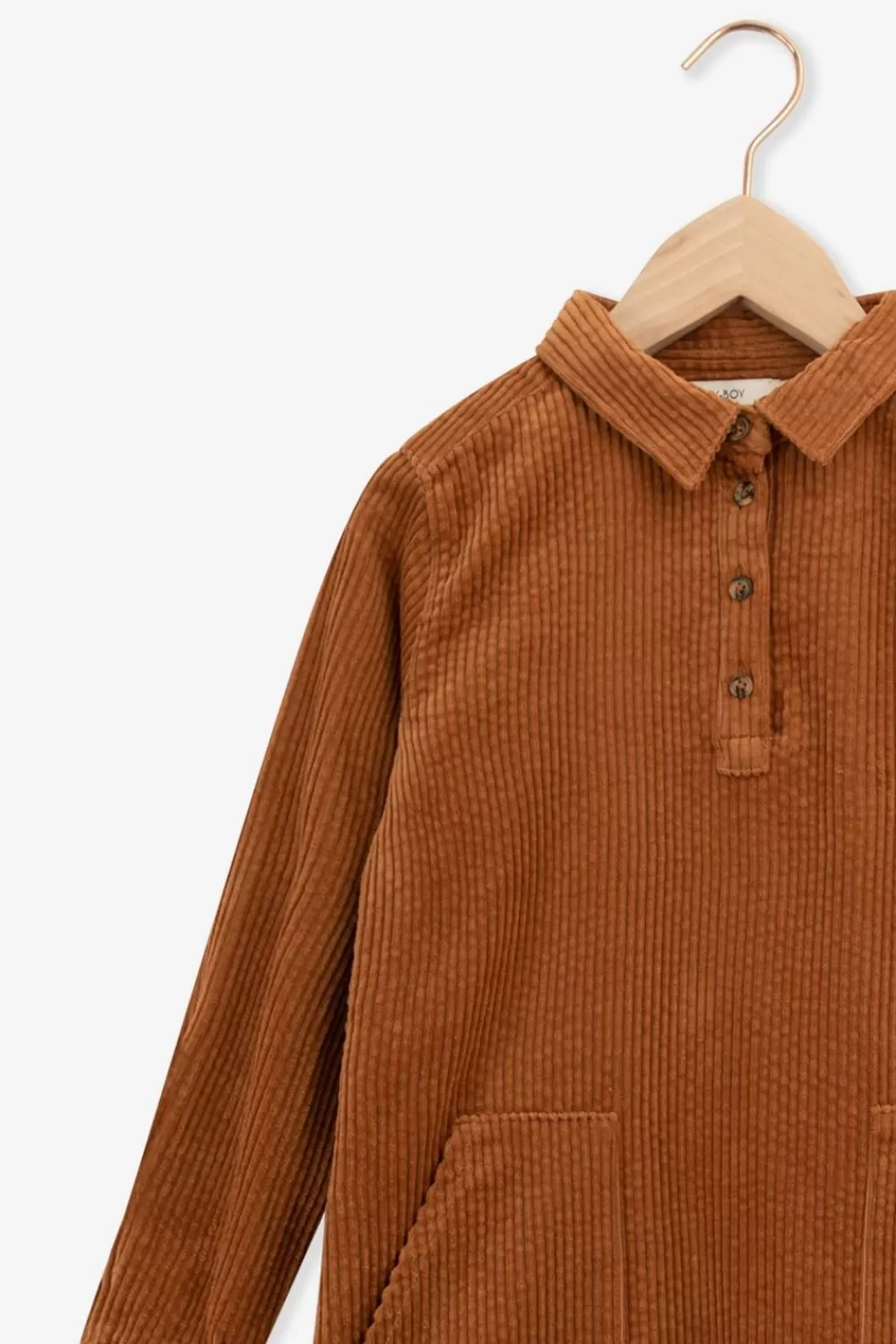 Kids Sissy-Boy Jurken>Bruine Corduroy Jurk