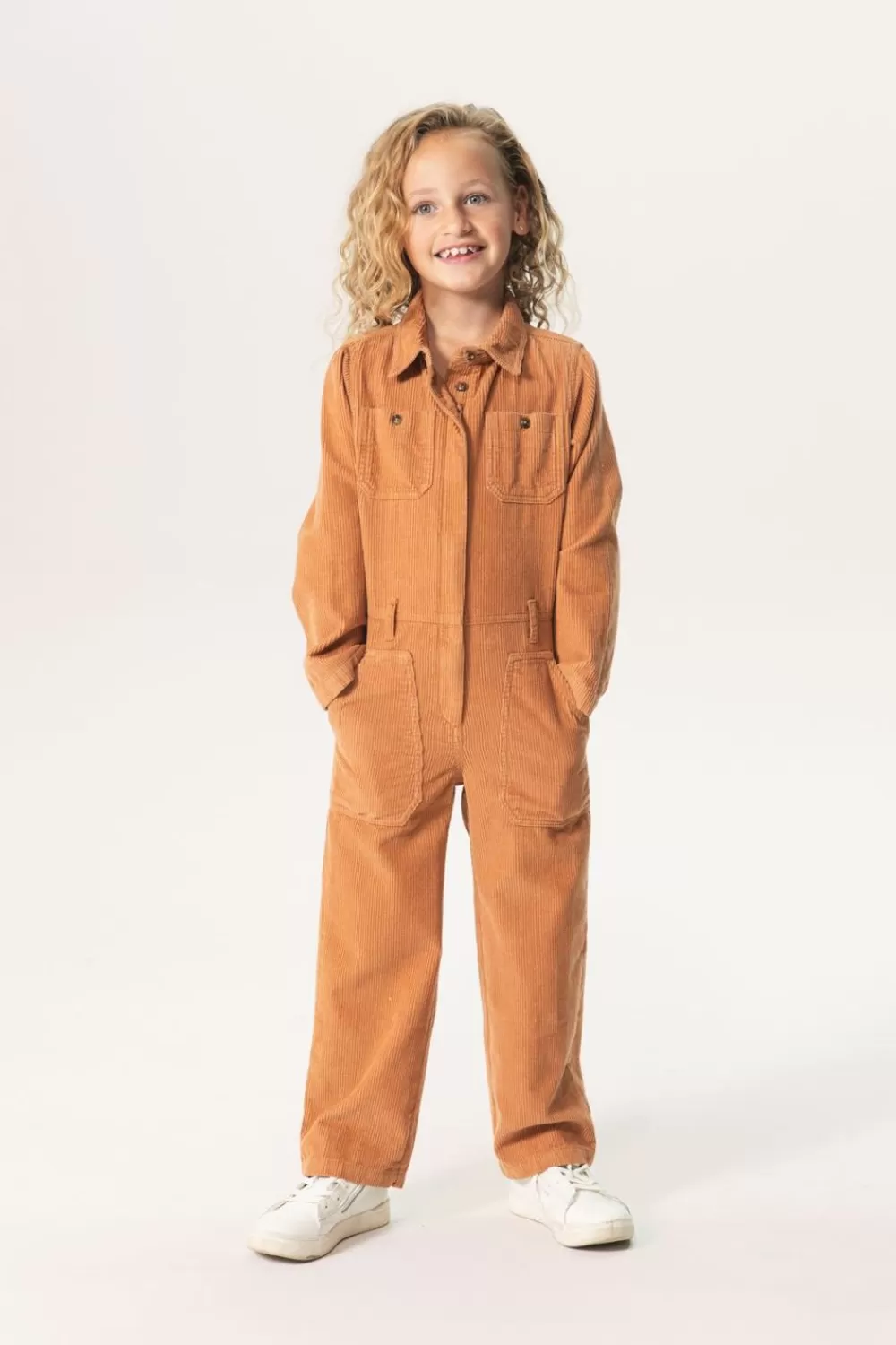 Kids Sissy-Boy Broeken>Bruine Katoenen Corduroy Jumpsuit
