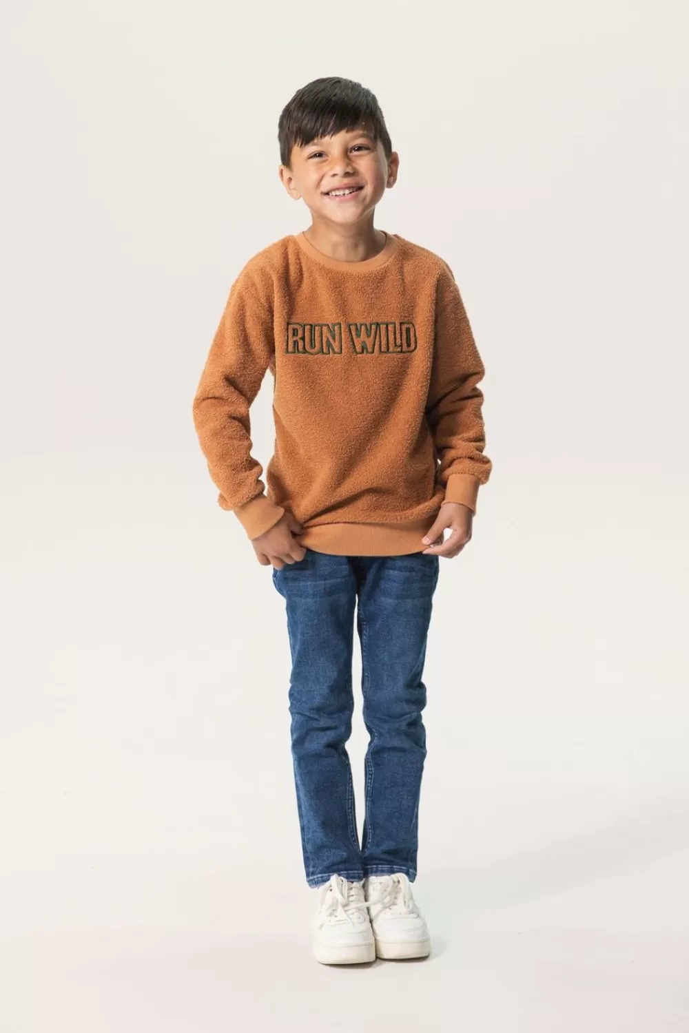 Kids Sissy-Boy Truien En Vesten>Bruine Teddy Sweater Met Embroidery