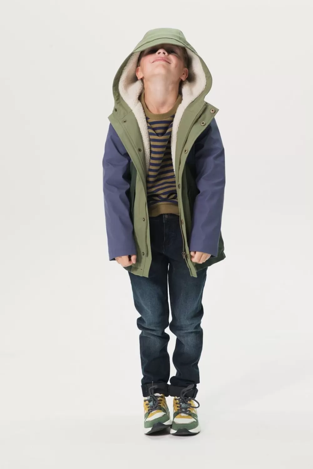 Kids Sissy-Boy Jassen>Colorblock Regenjas Met Teddy Voering
