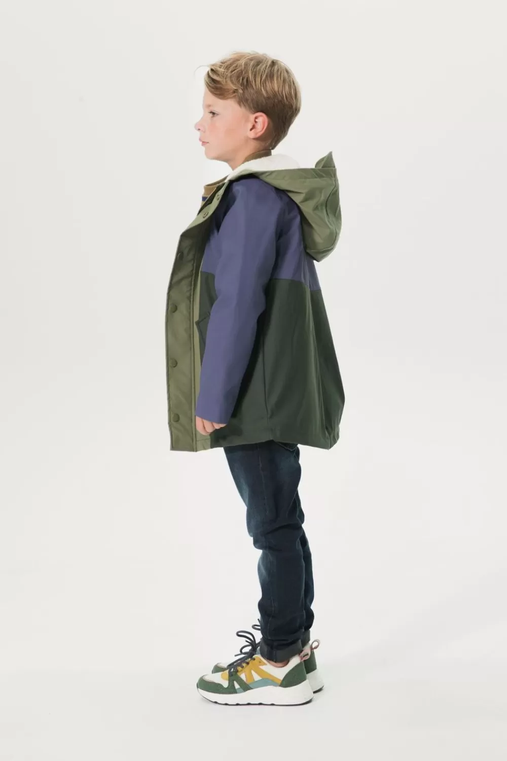 Kids Sissy-Boy Jassen>Colorblock Regenjas Met Teddy Voering