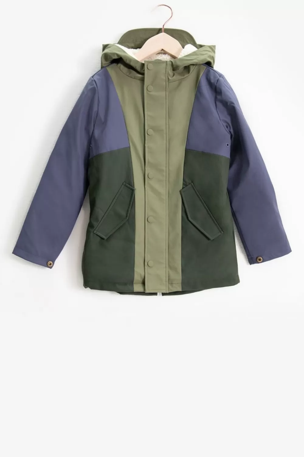 Kids Sissy-Boy Jassen>Colorblock Regenjas Met Teddy Voering