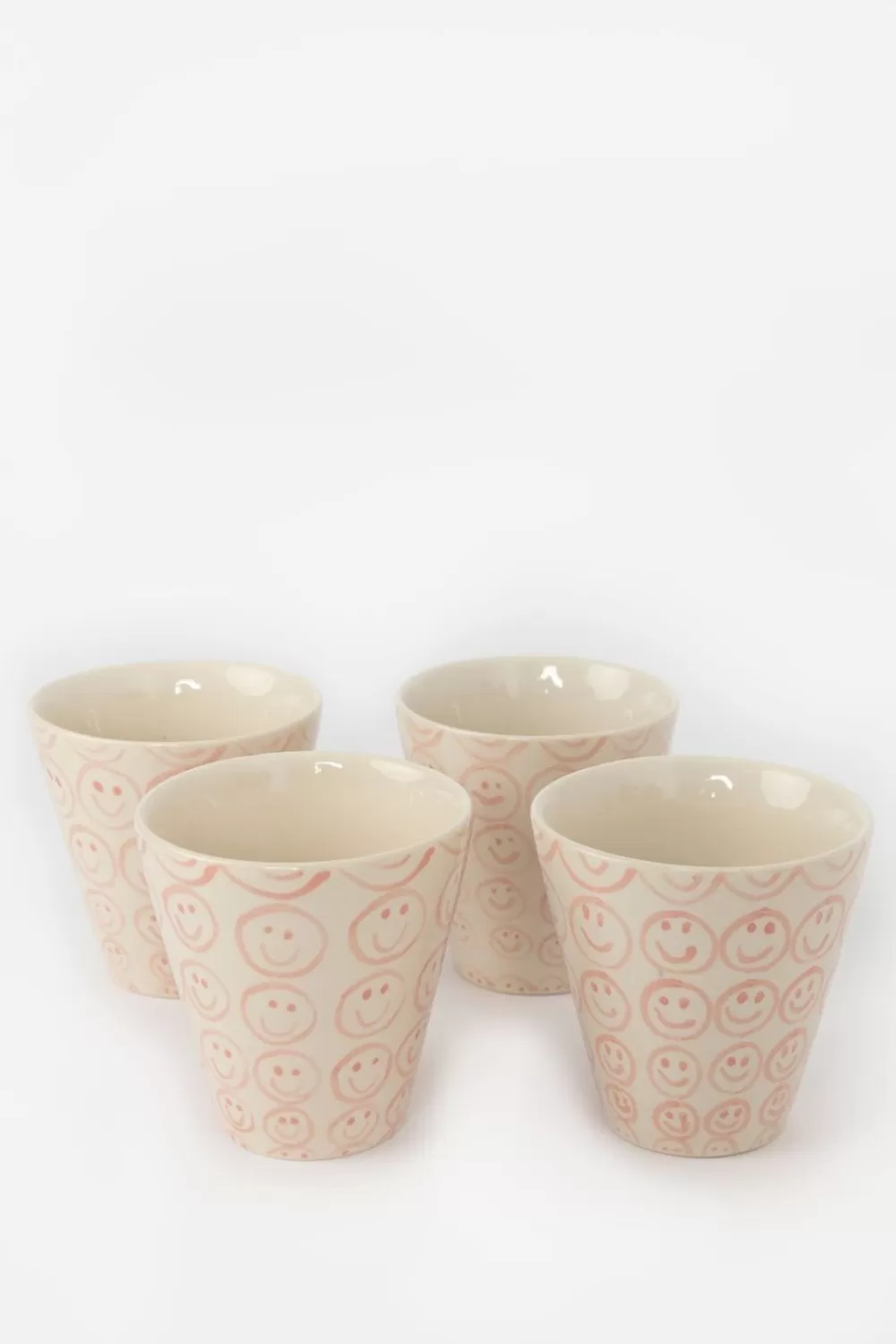 Sissy-Boy Glaswerk>Cremekleurige Beker Met Smileyprint