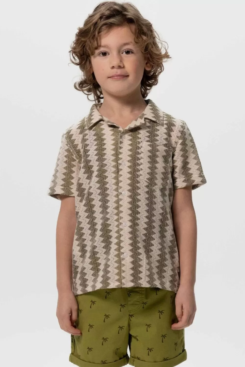 Kids Sissy-Boy Overhemden>Crochet Overhemd Met Zigzag Patroon
