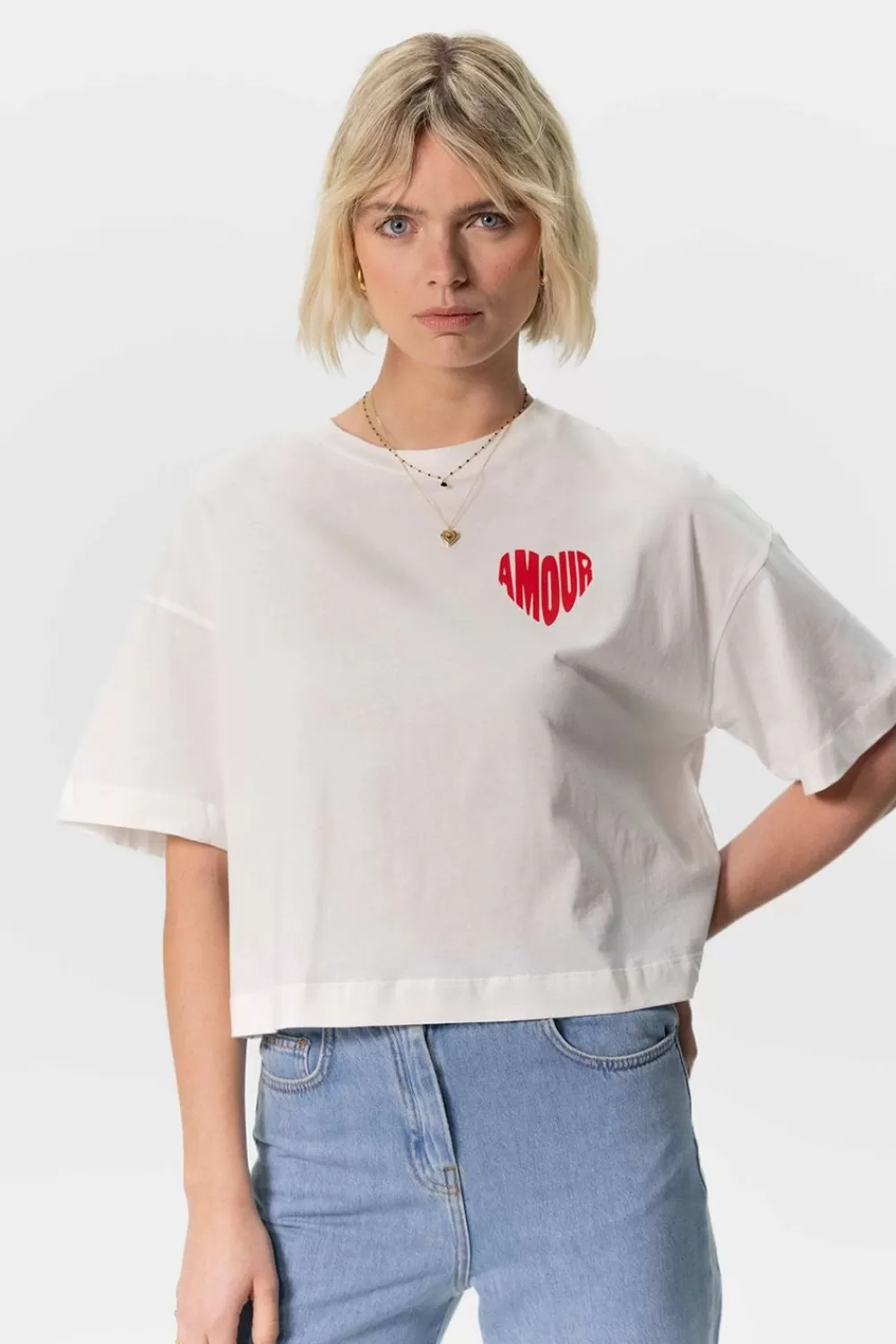 Dames Sissy-Boy T-Shirts En Tops>Cropped T-Shirt Met Hart