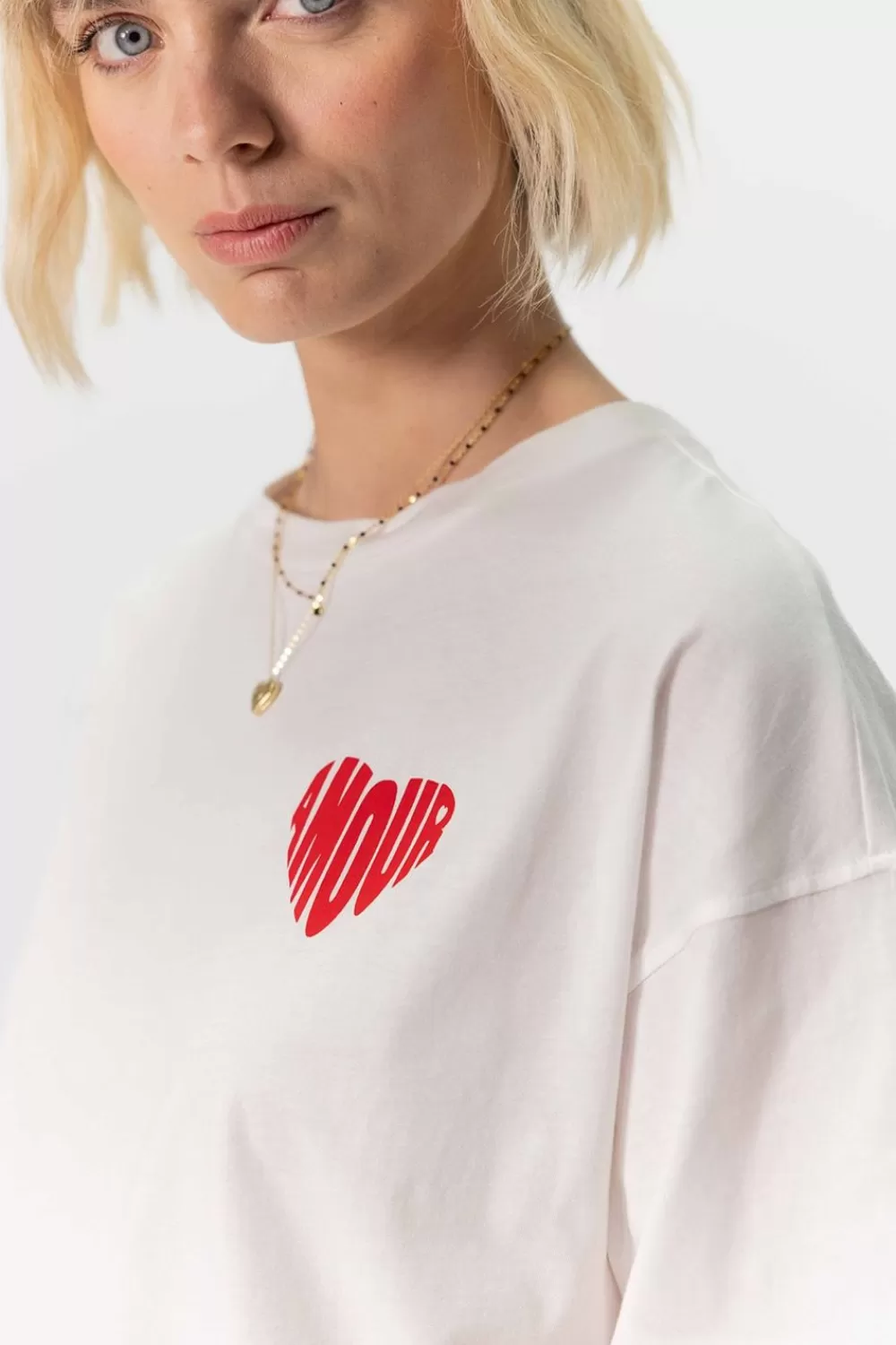 Dames Sissy-Boy T-Shirts En Tops>Cropped T-Shirt Met Hart