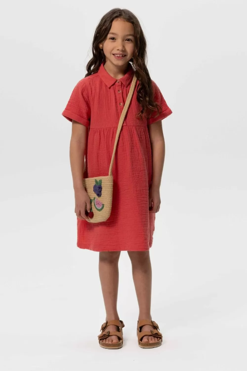 Kids Sissy-Boy Accessoires>Crossbody Tas Van Stro Met Gehaakte Fruit Emblemen