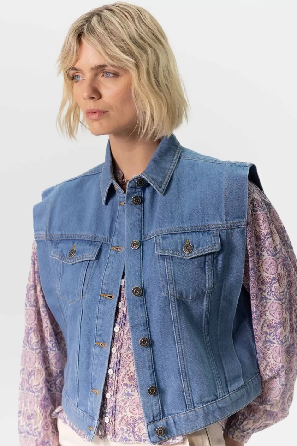 Dames Sissy-Boy Blazers, Jasjes & Gilets>Denim Gilet