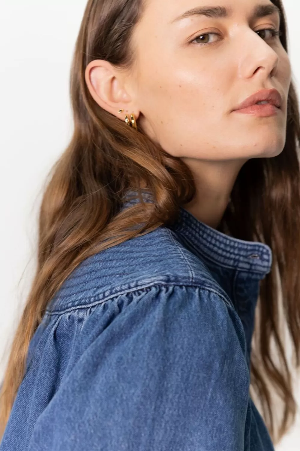 Dames Sissy-Boy Jurken>Denim Jurk Met Pofmouwen