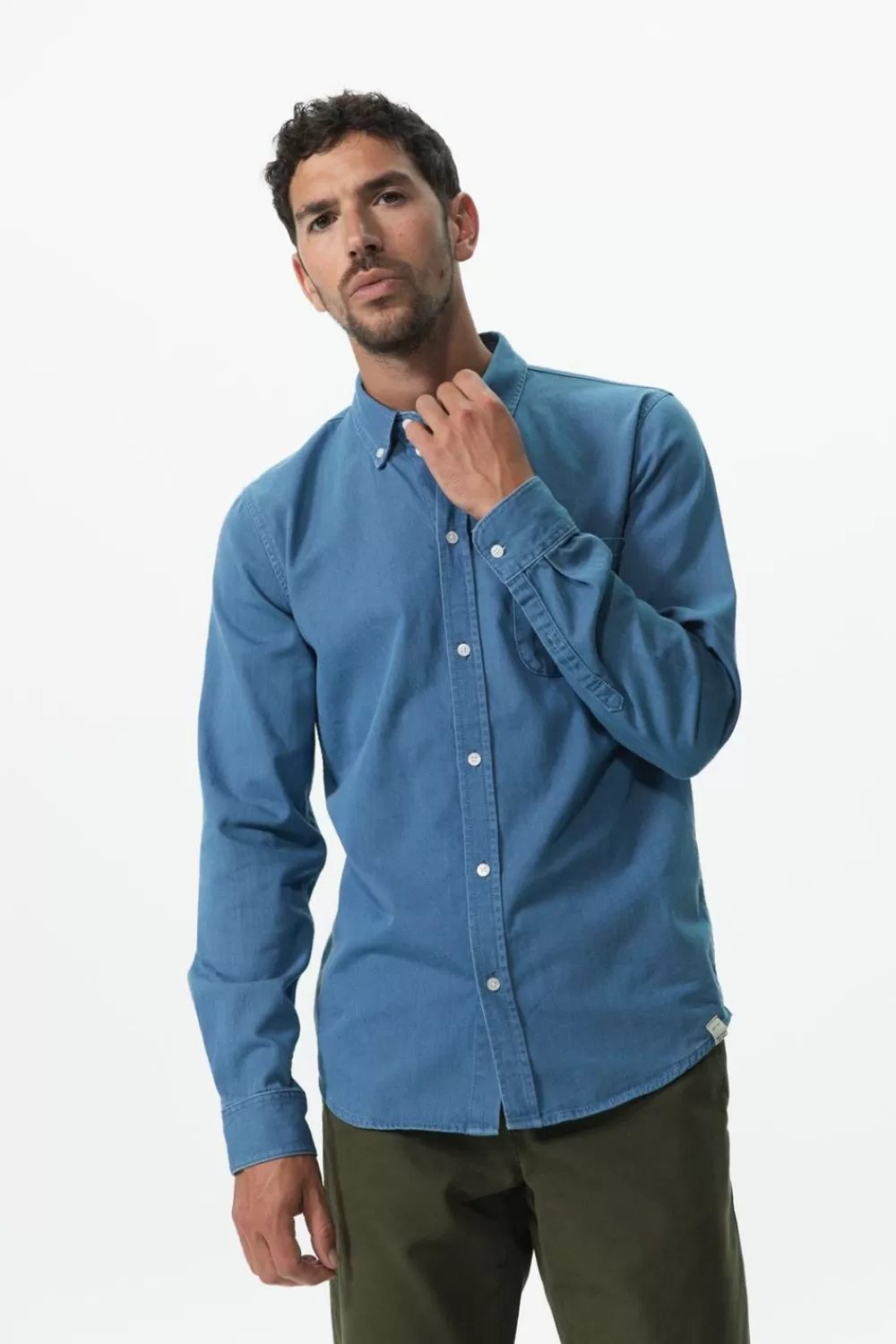 Heren Sissy-Boy Overhemden>Denim Overhemd