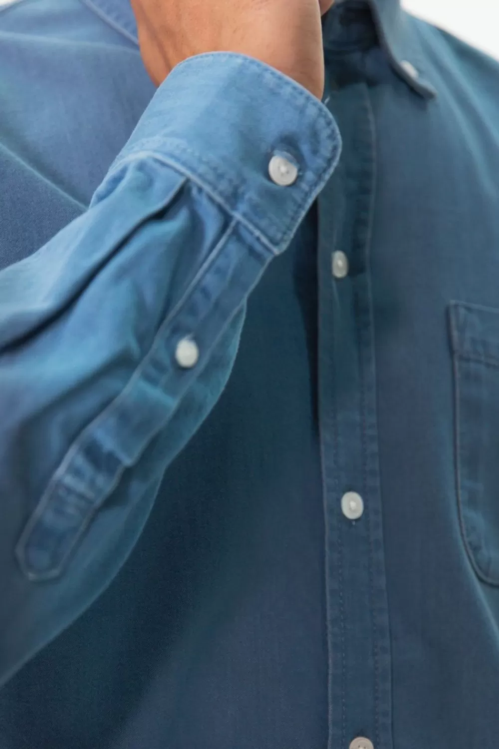 Heren Sissy-Boy Overhemden>Denim Overhemd