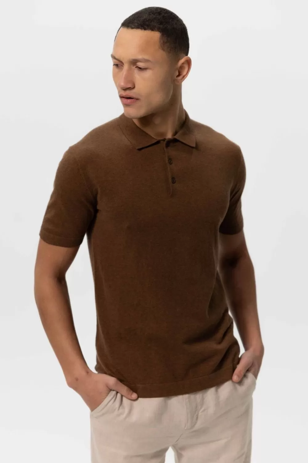 Heren Sissy-Boy T-Shirts>Donker E Gebreide Polo