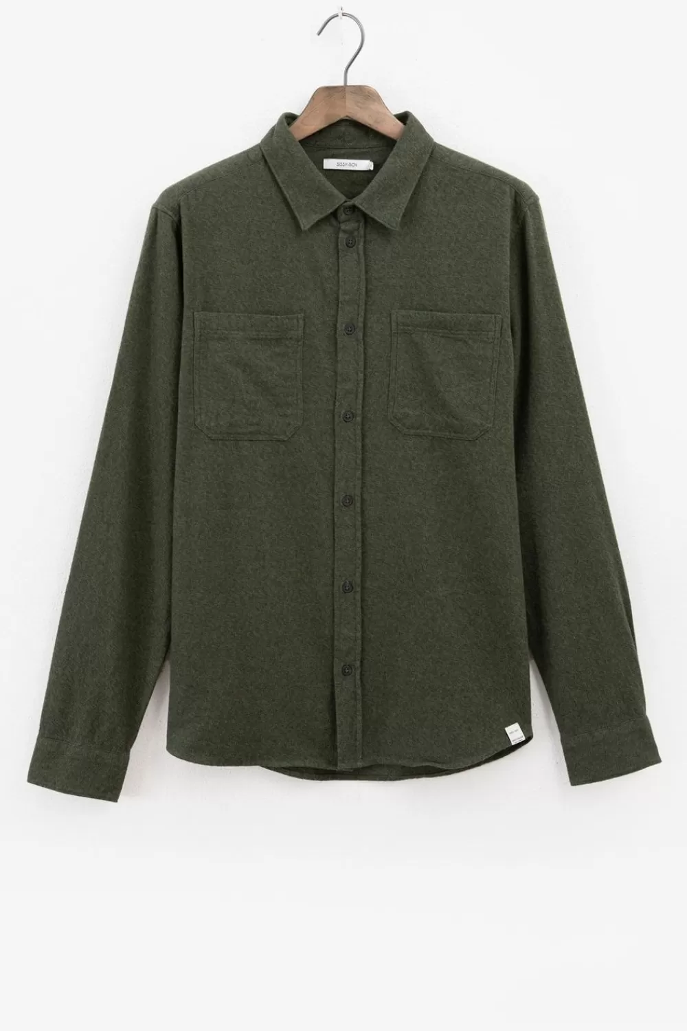 Heren Sissy-Boy Overhemden>Donker Flanellen Overshirt