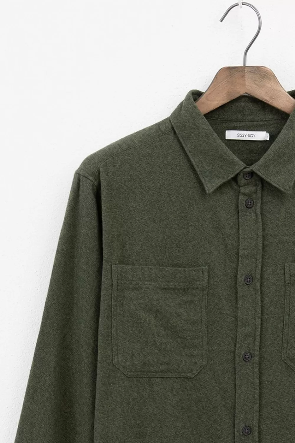 Heren Sissy-Boy Overhemden>Donker Flanellen Overshirt