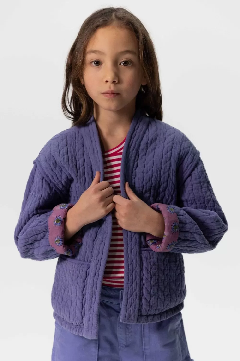 Kids Sissy-Boy Blazers, Jasjes & Gilets>Donker Reversible Kimono Jasje Met Print
