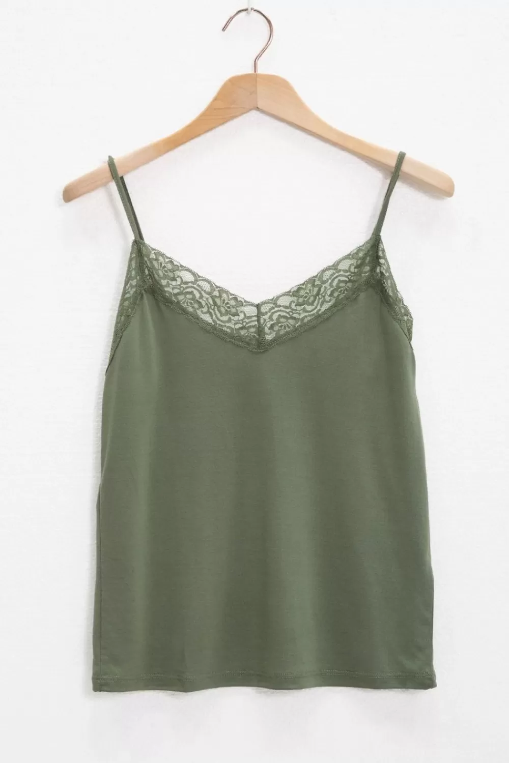 Dames Sissy-Boy T-Shirts En Tops>Donker Singlet Met Kant