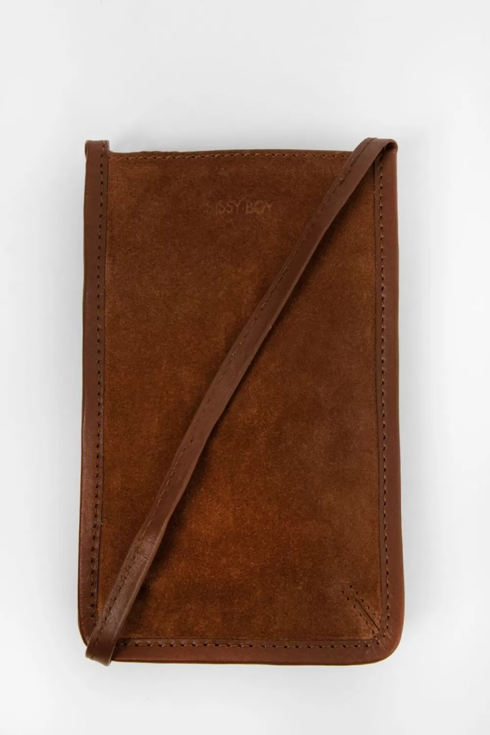 Dames Sissy-Boy Tassen>Donker Suede En Leren Telefoontasje