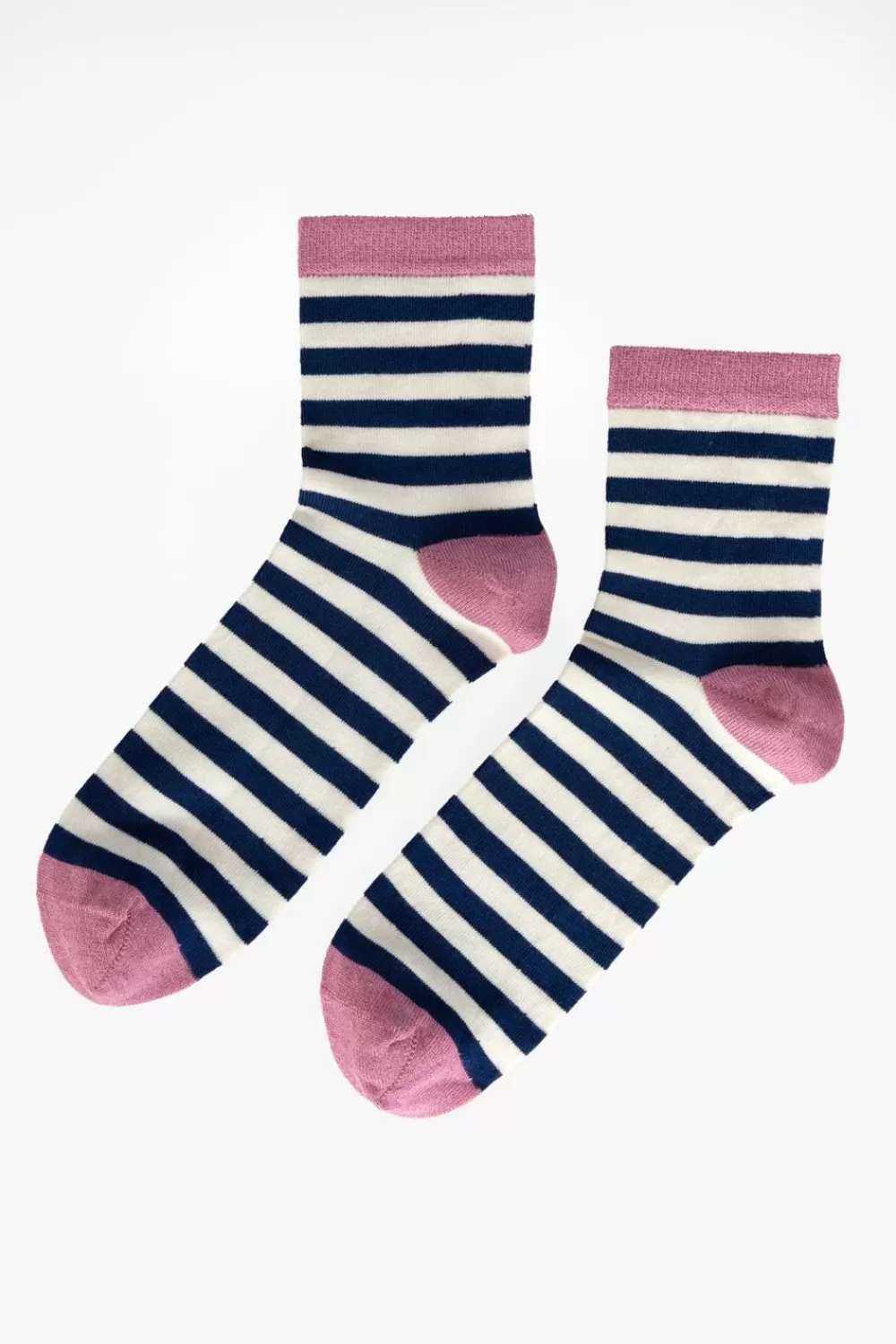 Dames Sissy-Boy Sokken En Panty'S>Donkerblauw Gestreepte Sokken Met Lurex
