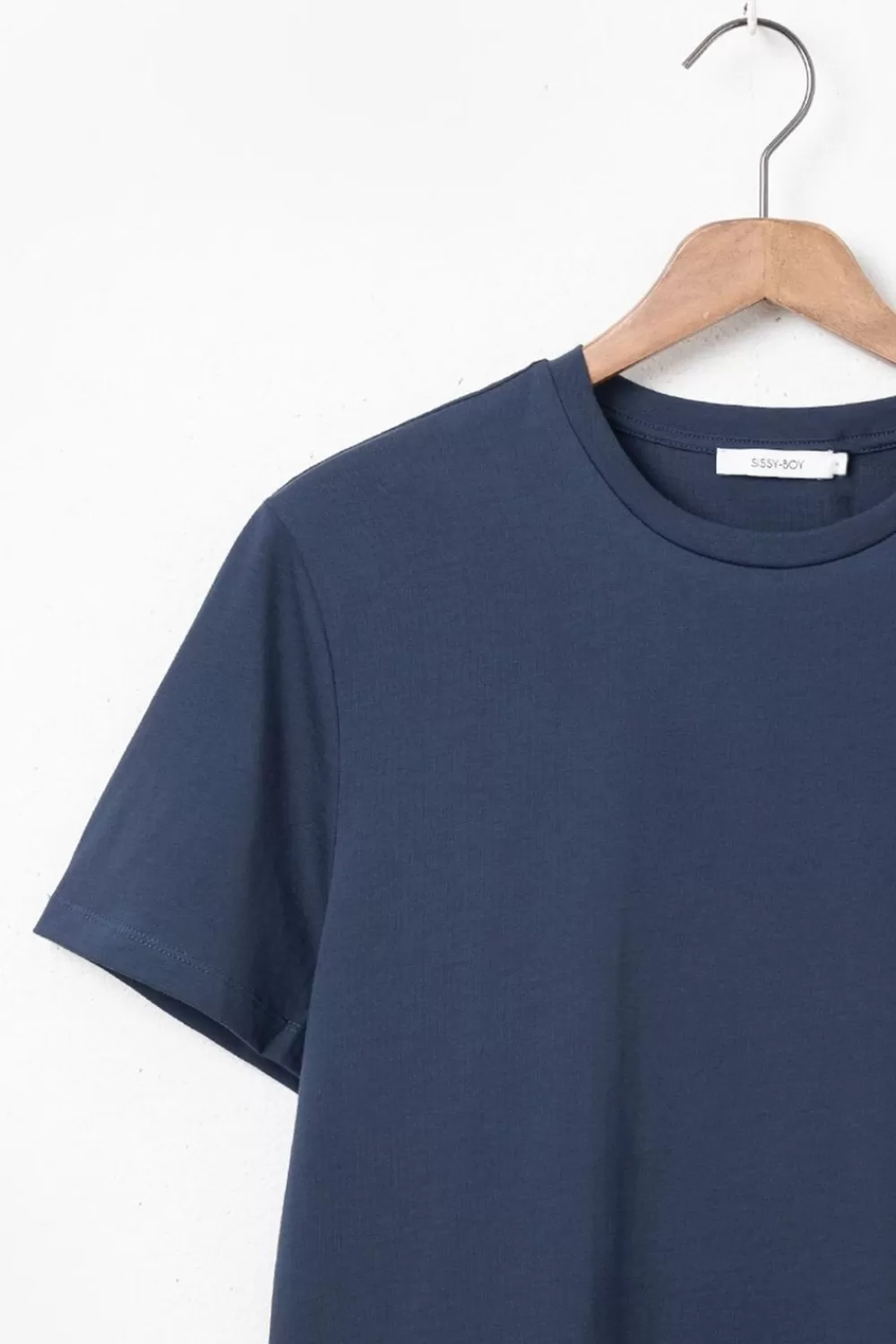 Heren Sissy-Boy T-Shirts>Donkerblauw T-Shirt Met Borstzakje