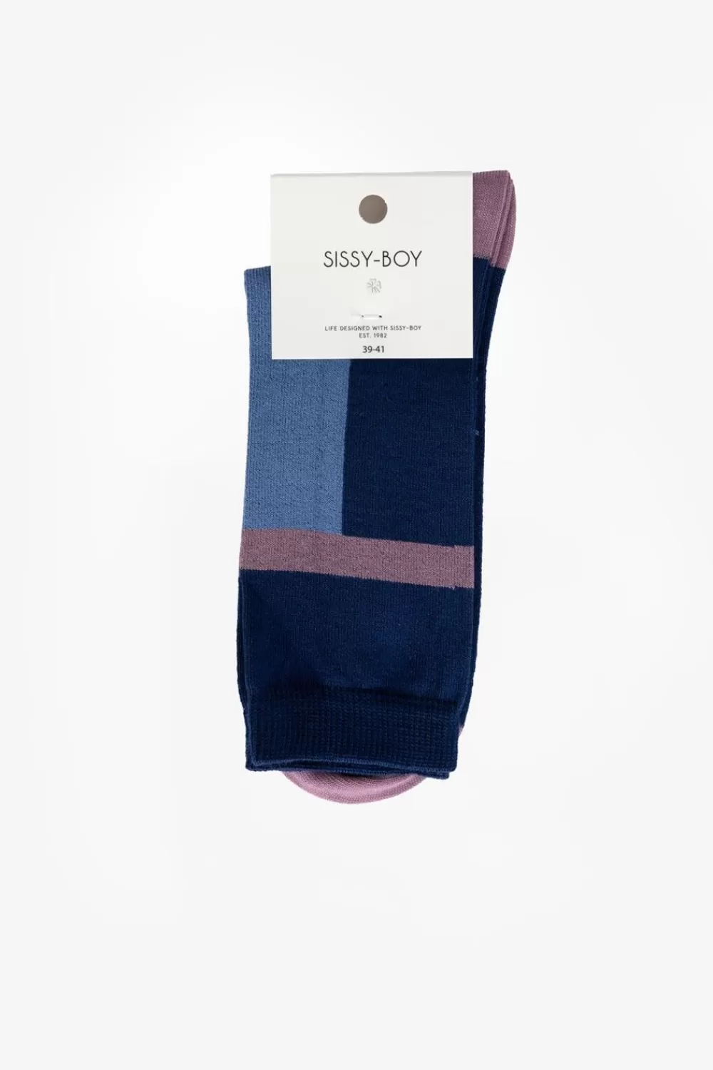 Dames Sissy-Boy Sokken En Panty'S>Donkerblauwe Colourblock Sokken