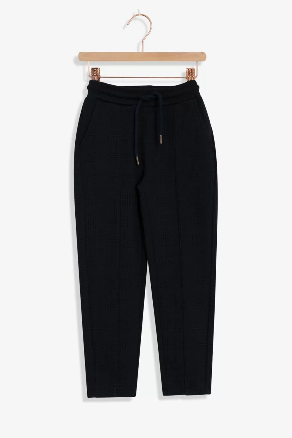 Kids Sissy-Boy Broeken>Donkerblauwe Geruite Jogginggbroek