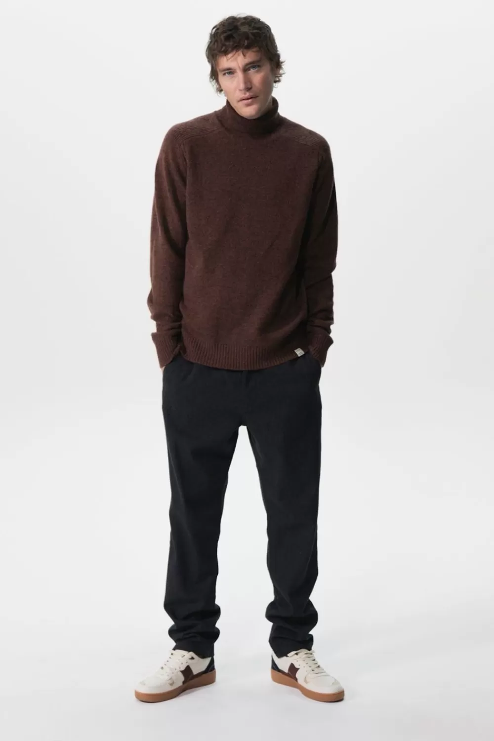 Heren Sissy-Boy Broeken>Donkerblauwe Katoenen Twill Chino
