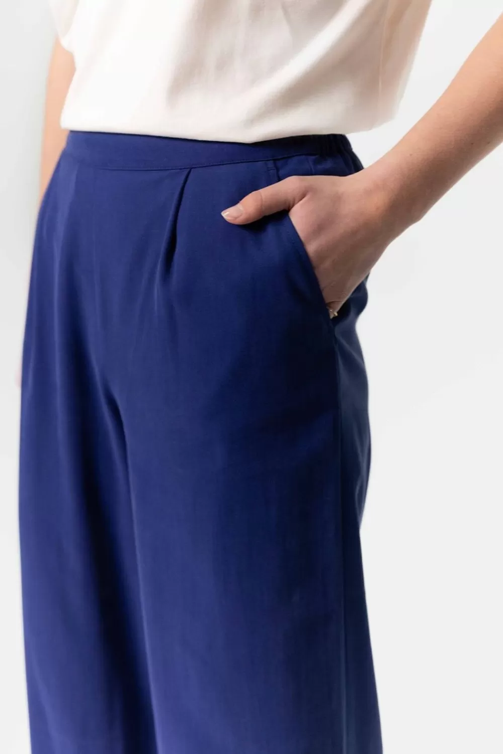 Dames Sissy-Boy Broeken>Donkerblauwe Wide Leg Pantalon