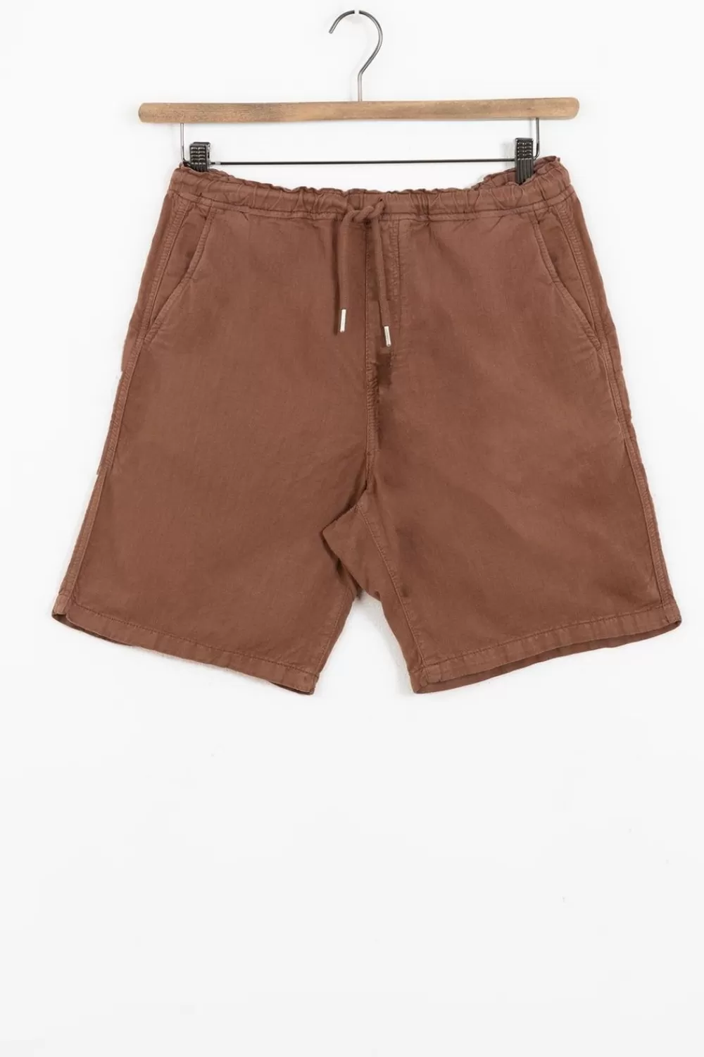 Heren Sissy-Boy Broeken>Donkerbruine Shorts Met Aantrekkoord