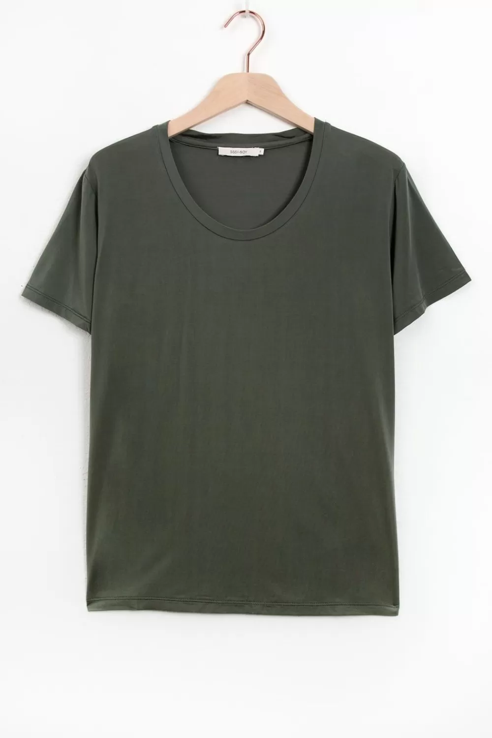 Dames Sissy-Boy T-Shirts En Tops>Donkergroen Cupro T-Shirt
