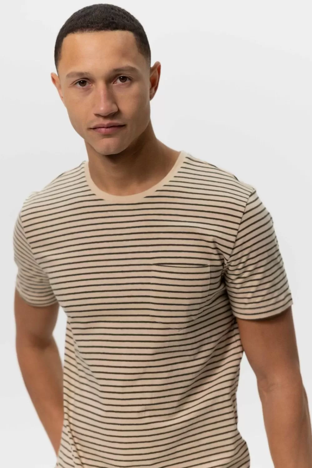Heren Sissy-Boy T-Shirts>Donkergroen Gestreept T-Shirt