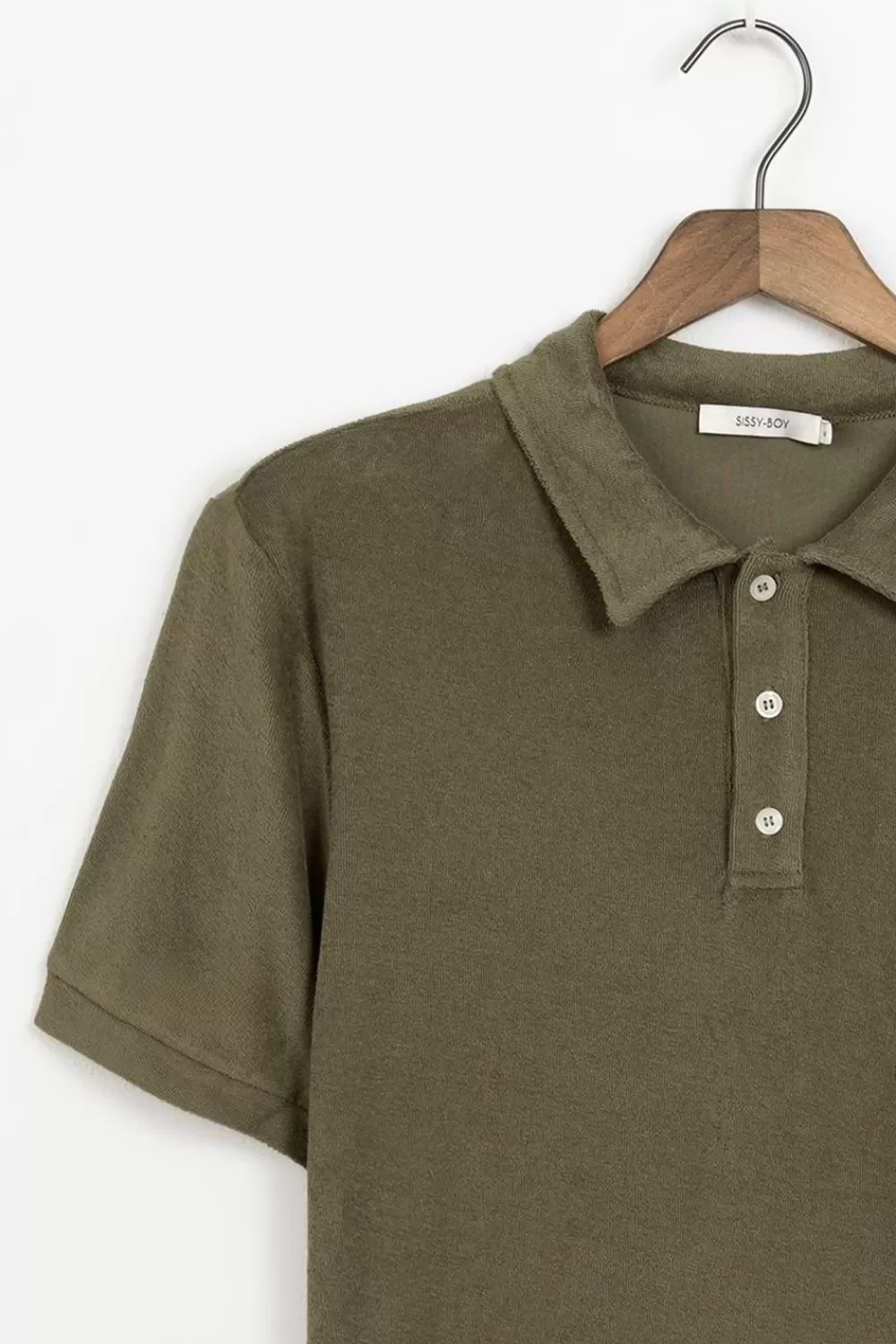Heren Sissy-Boy T-Shirts>Donkergroene Badstof Polo