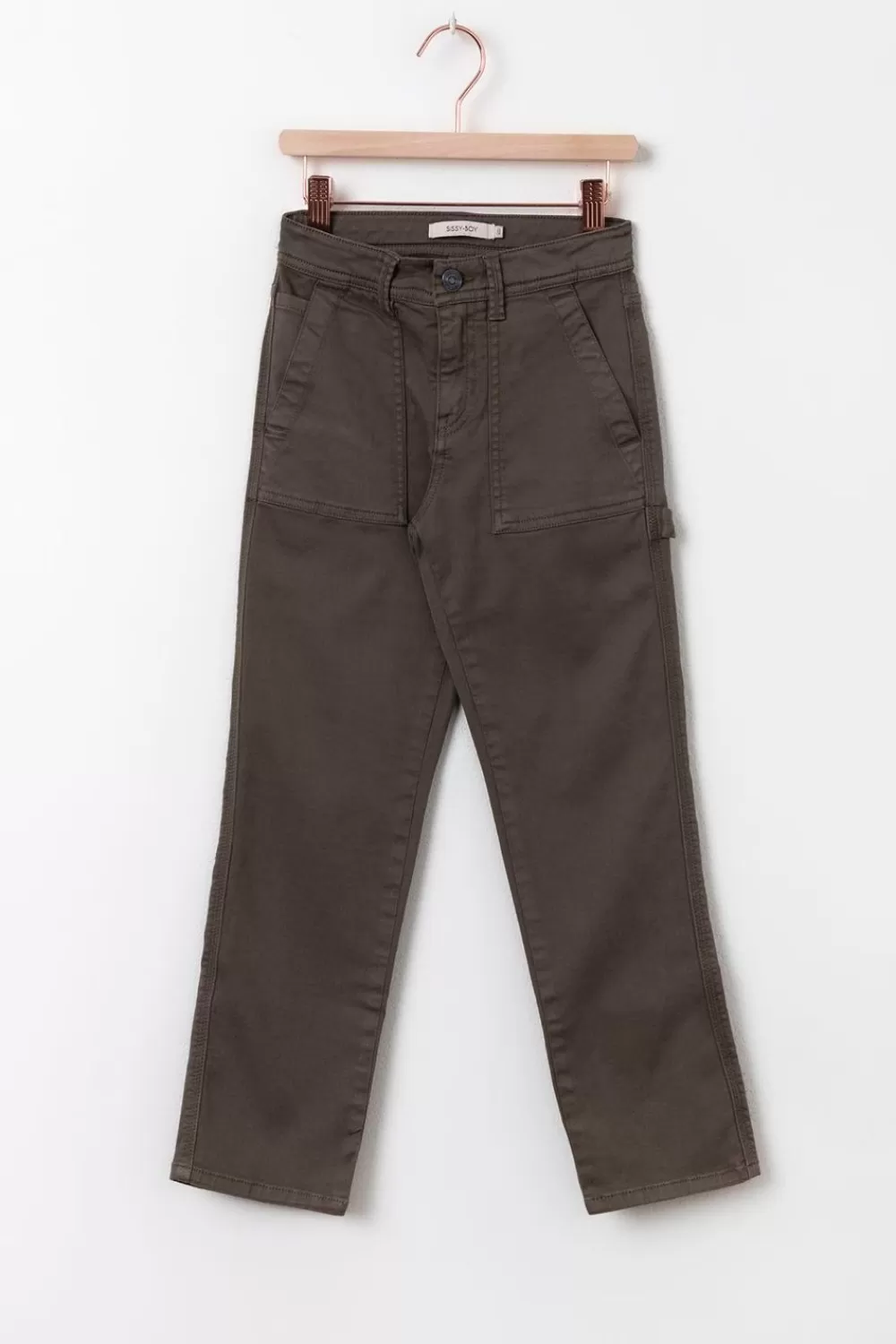 Kids Sissy-Boy Broeken>Donkergroene Cargo Broek